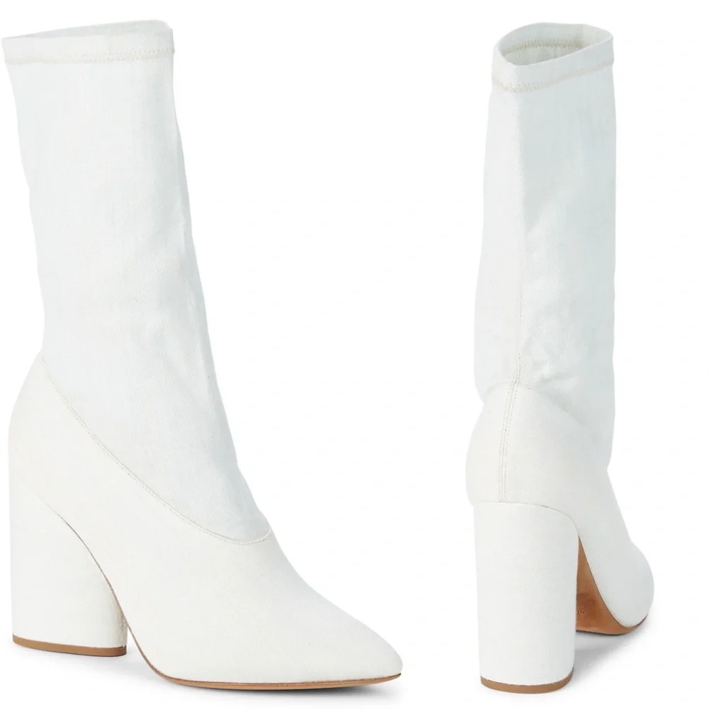 NWT YEEZY SEASON 4 - Never worn. White denim stretch ankle boot. Rare. Sold-out! - Picture 9 of 9